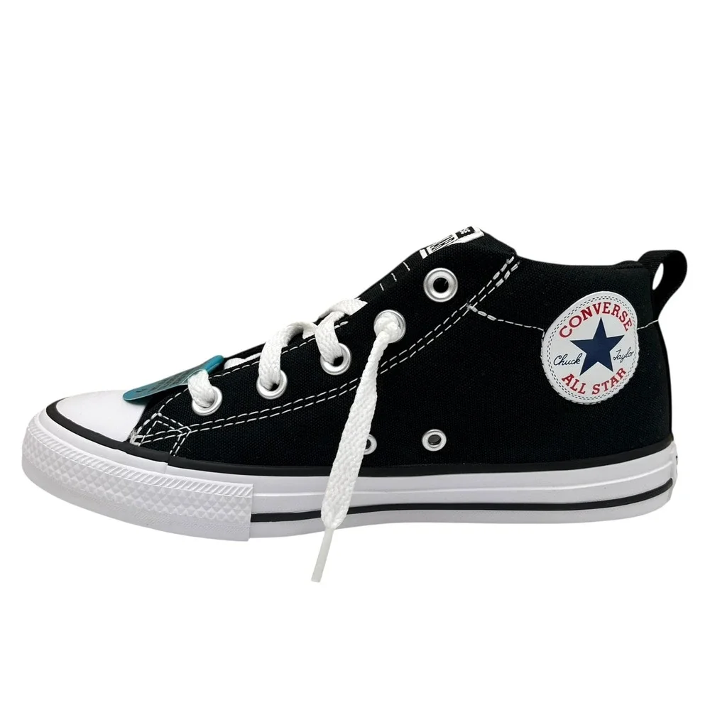 Converse Chuck Taylor All Star Youth Boys Girls Mid Top Sneaker Sz 3 Black-White